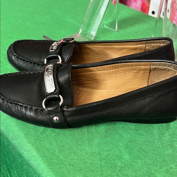 Coach Black Leather Loafers with Silver Detail. Original - Picture 7 of 7